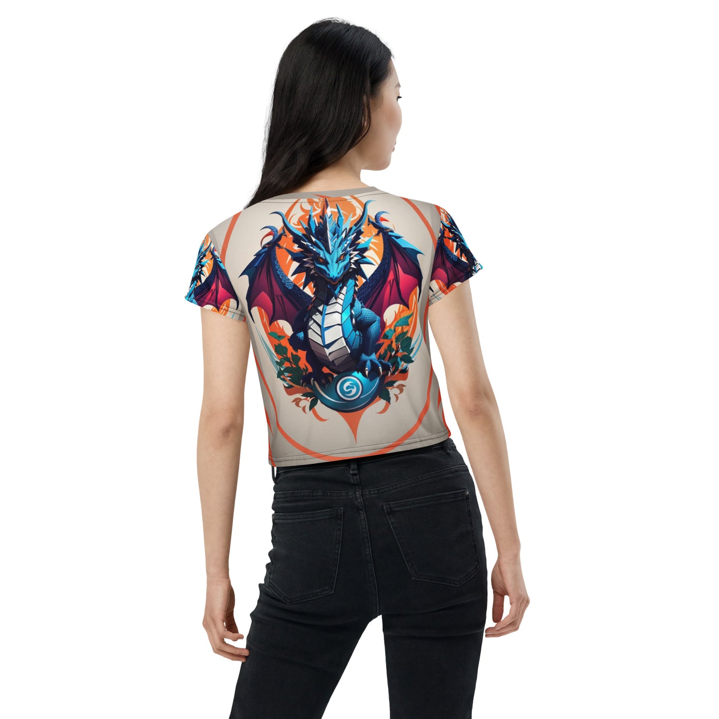 Camiseta Cropped com Impressão All-over
