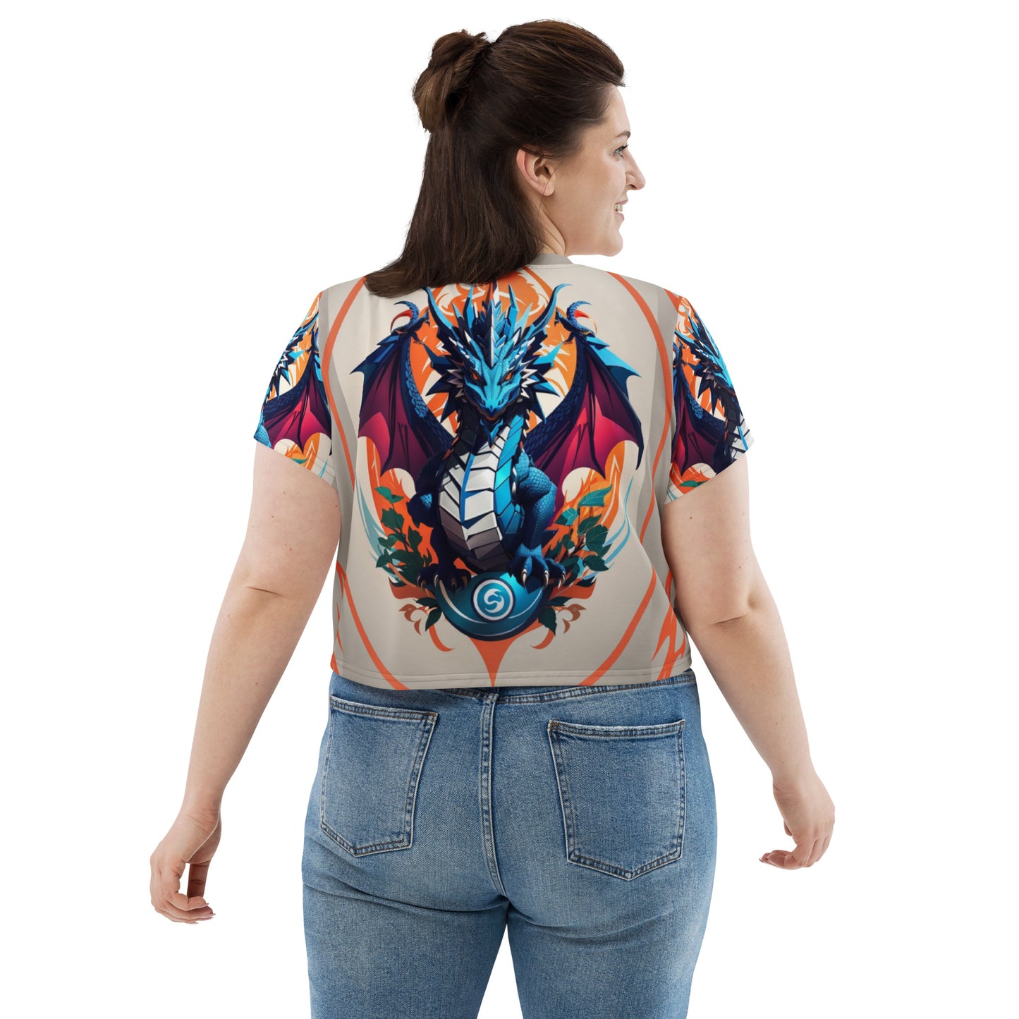 Camiseta Cropped com Impressão All-over