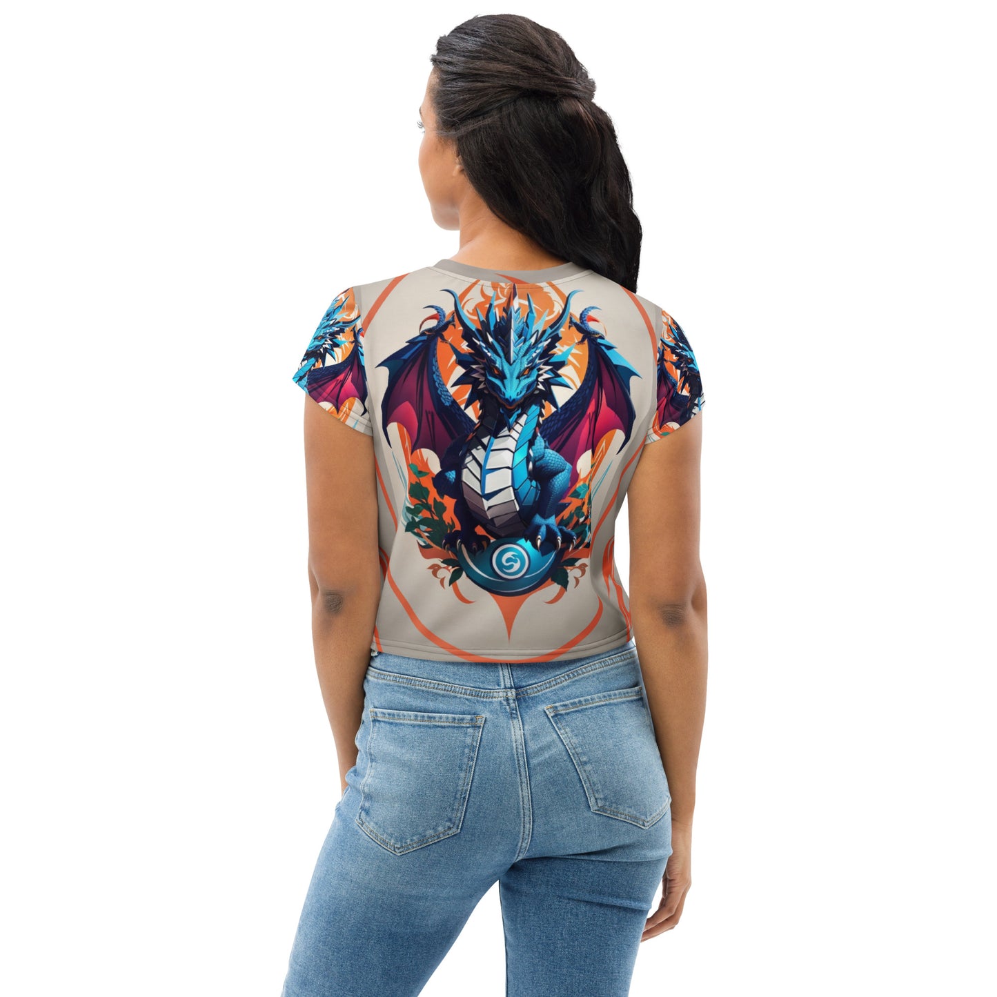 Camiseta Cropped com Impressão All-over