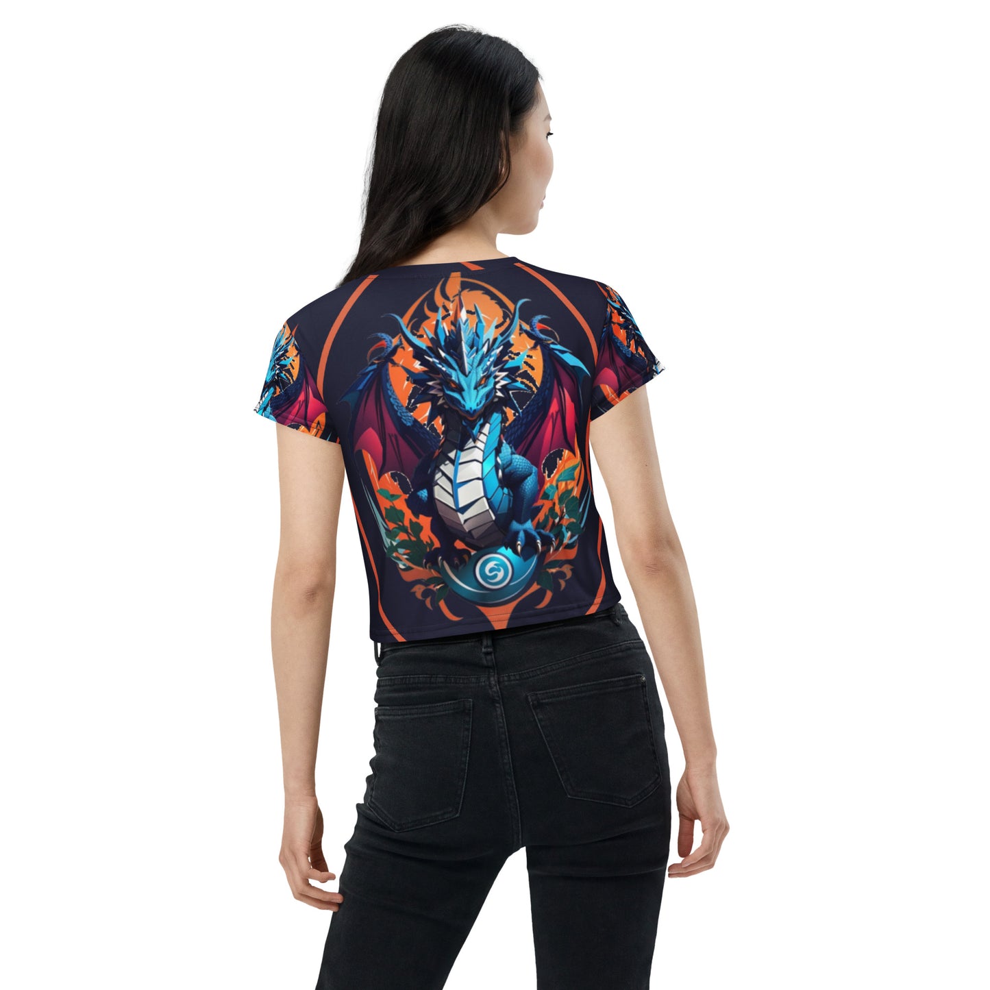 Camiseta Cropped com Impressão All-over