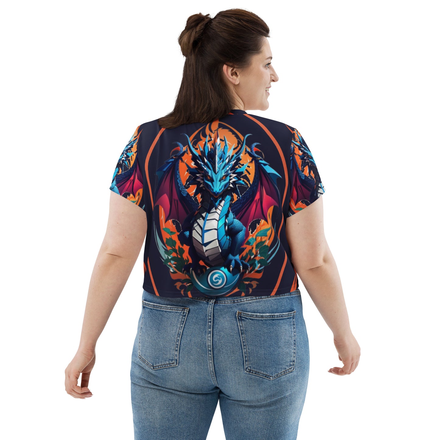 Camiseta Cropped com Impressão All-over