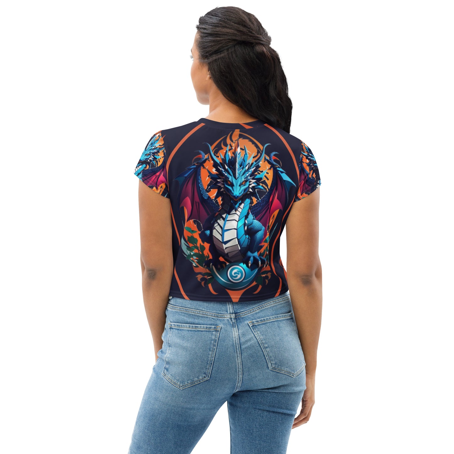 Camiseta Cropped com Impressão All-over