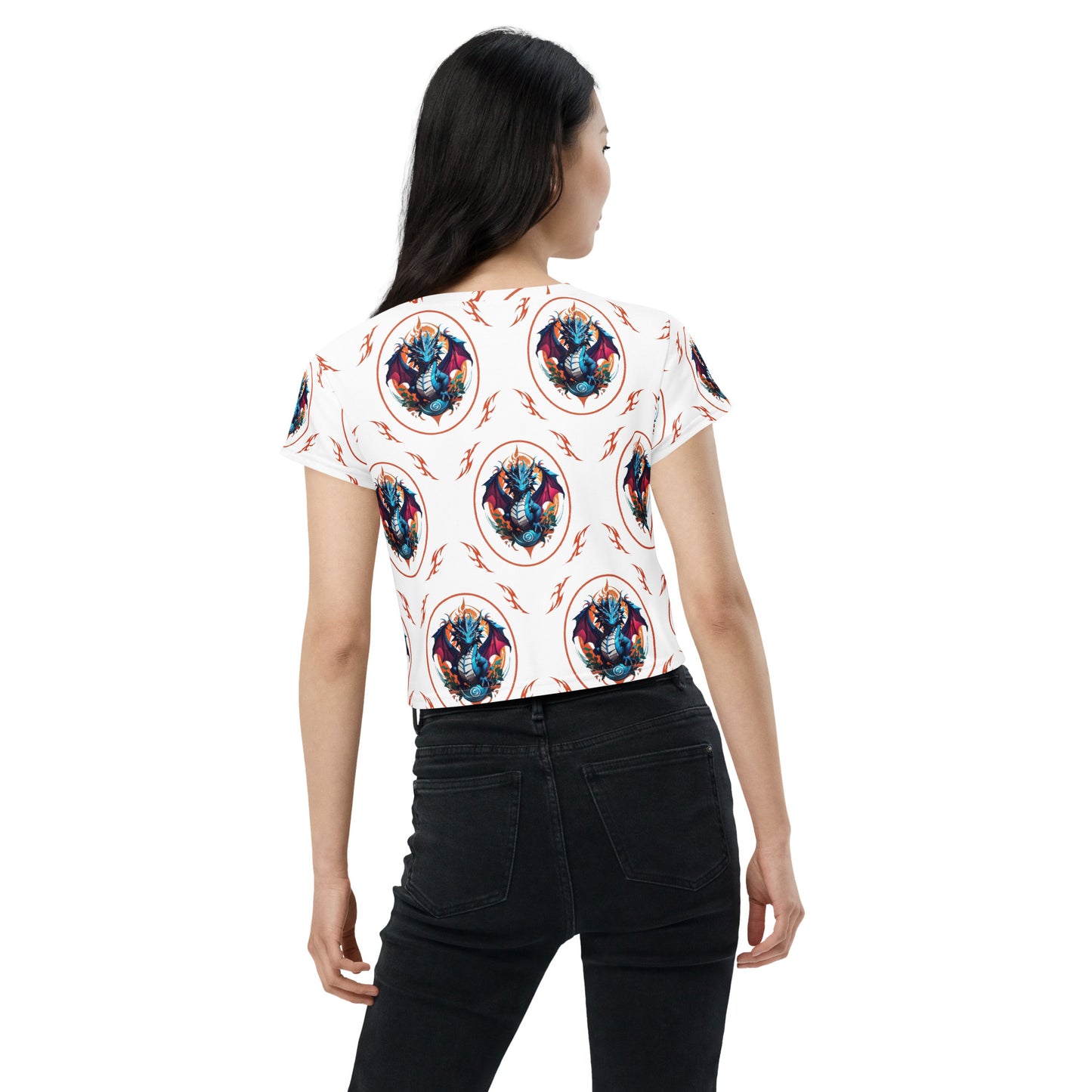 Camiseta Cropped com Impressão All-over