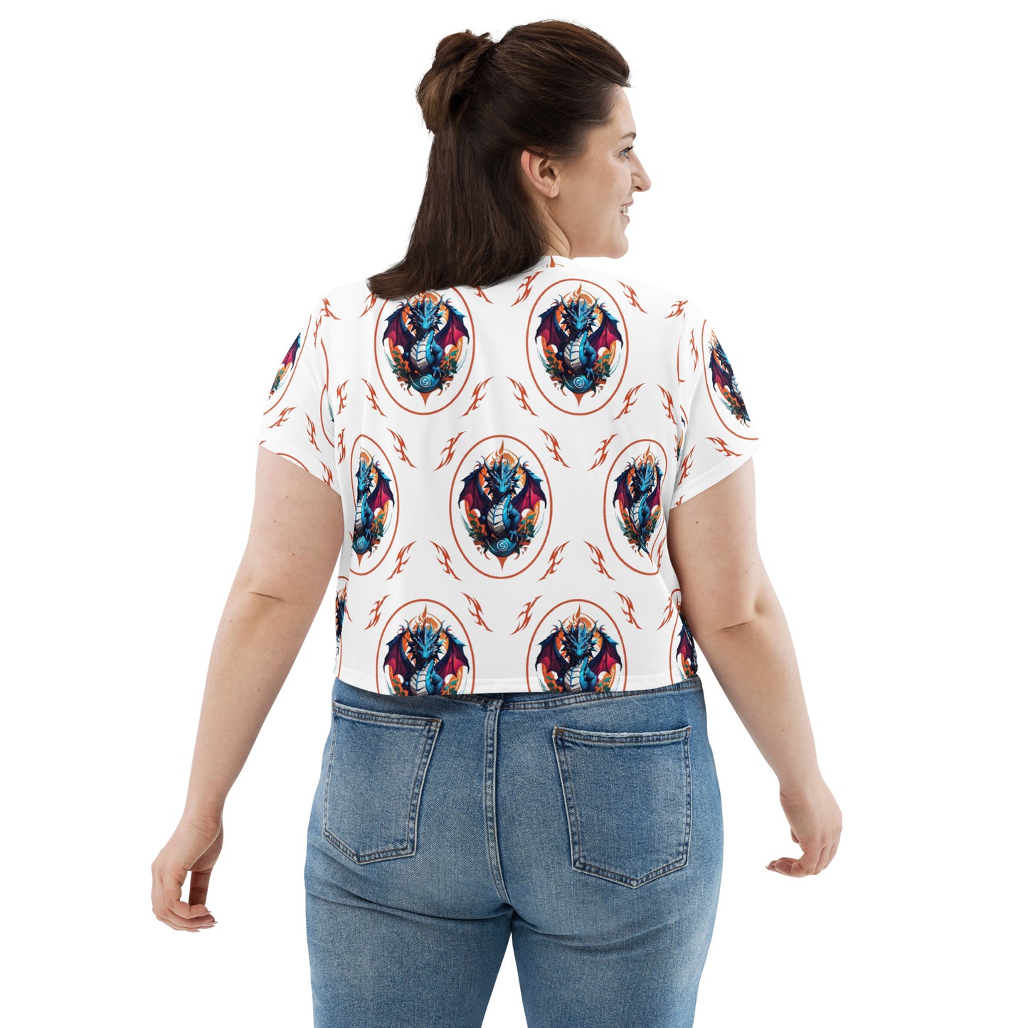 Camiseta Cropped com Impressão All-over