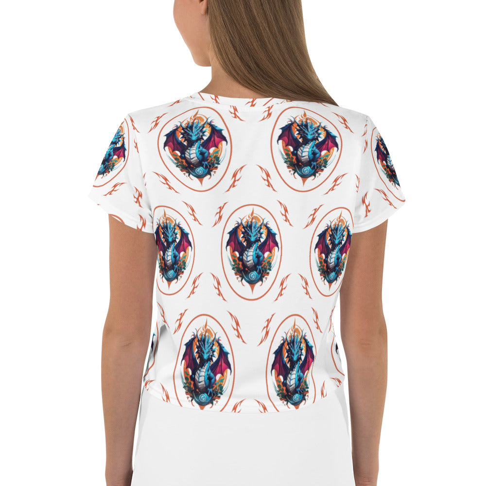 Camiseta Cropped com Impressão All-over