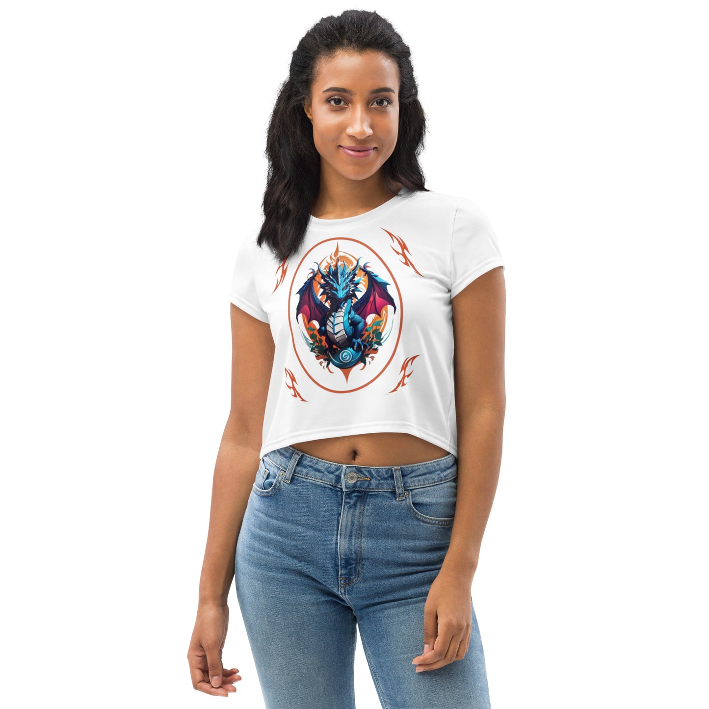 Camiseta Cropped com Impressão All-over