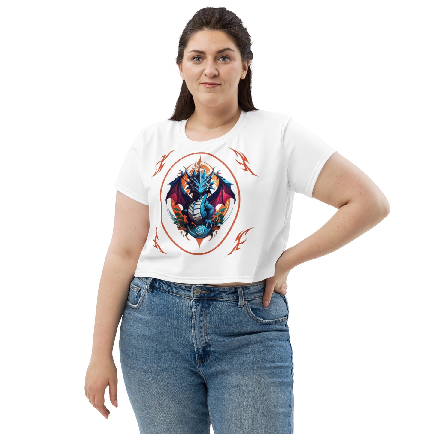 Camiseta Cropped com Impressão All-over