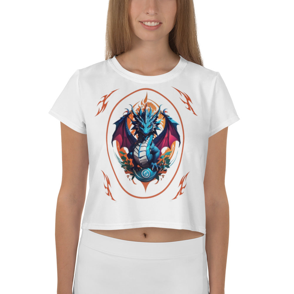 Camiseta Cropped com Impressão All-over