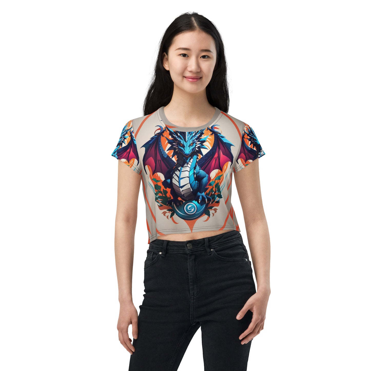 Camiseta Cropped com Impressão All-over