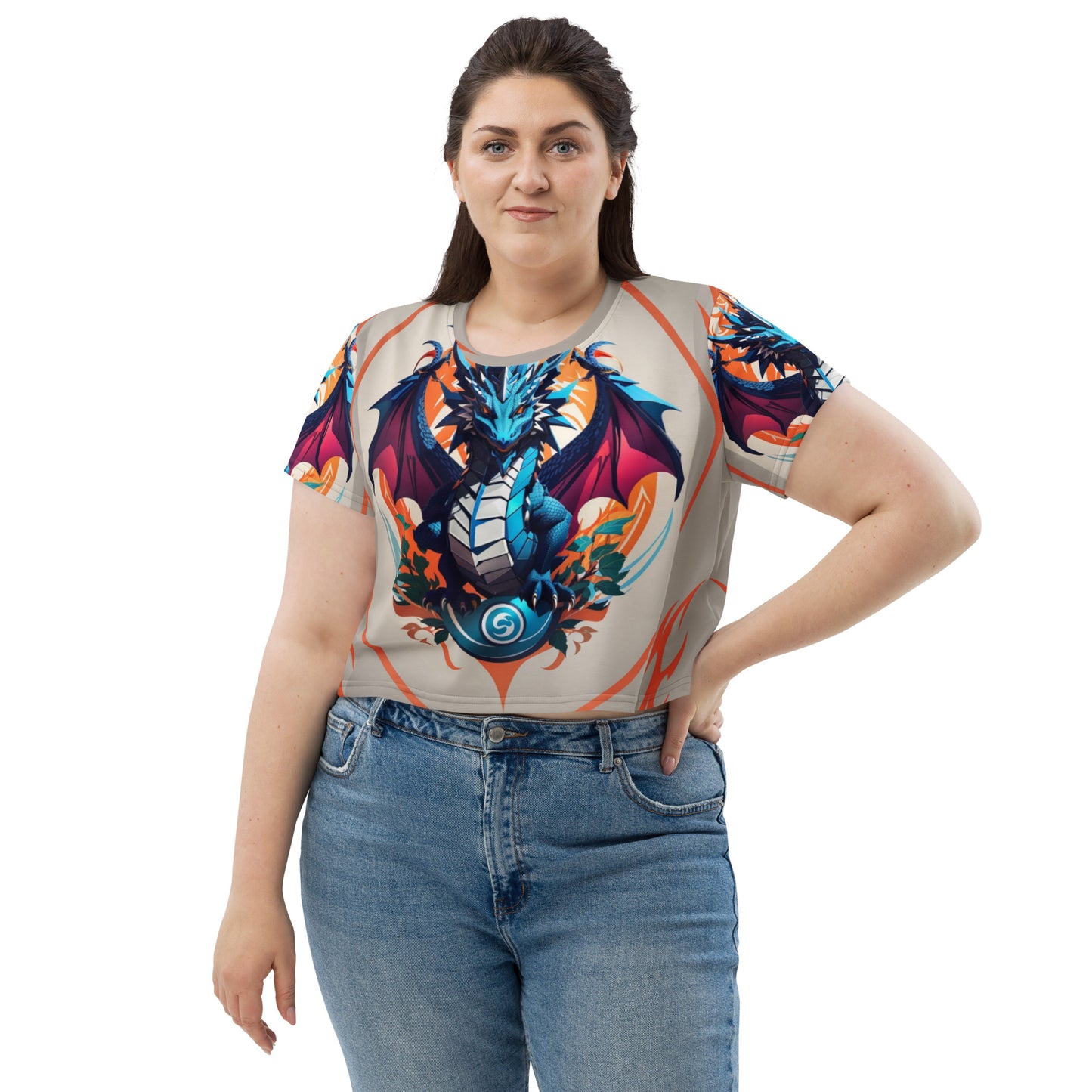Camiseta Cropped com Impressão All-over