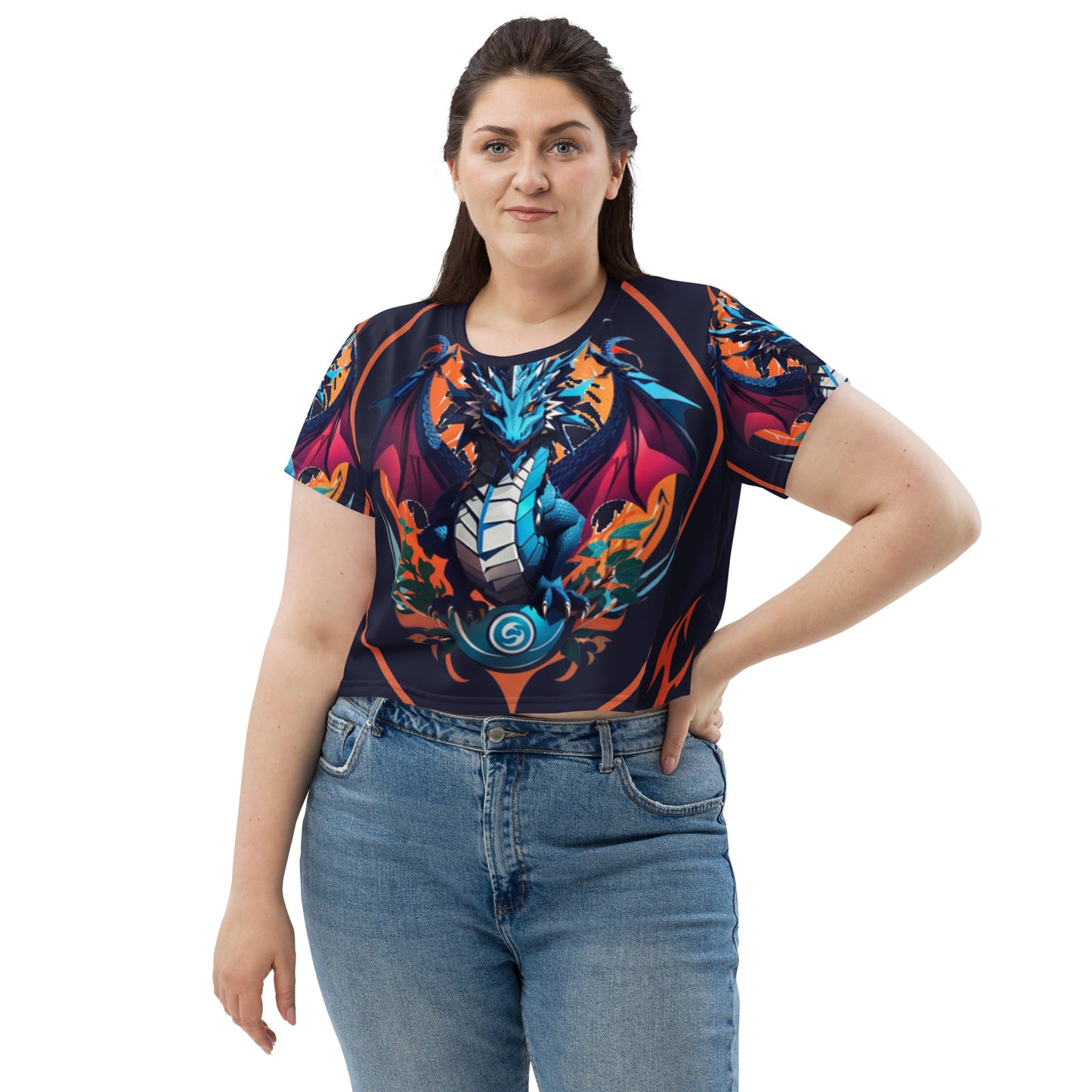 Camiseta Cropped com Impressão All-over