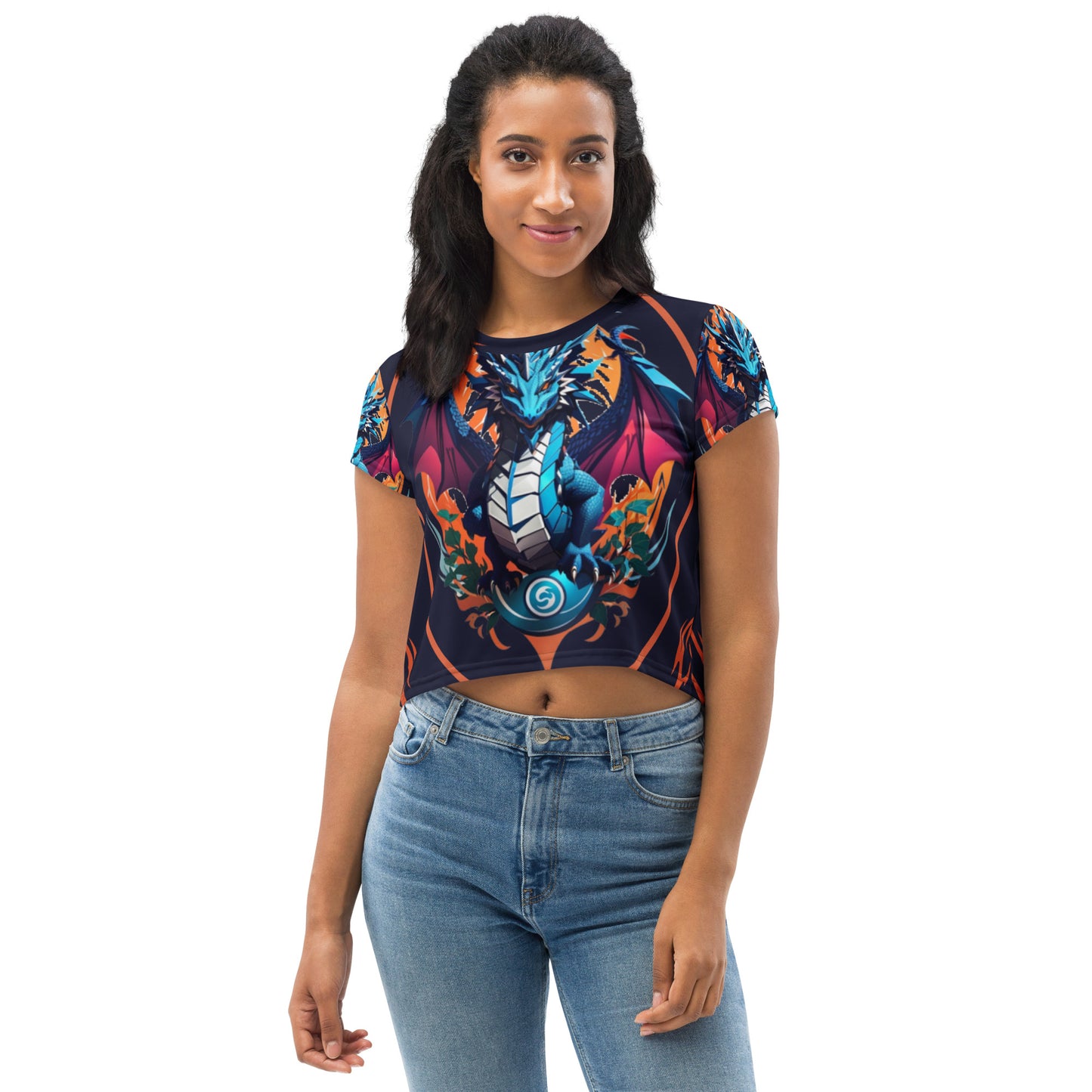 Camiseta Cropped com Impressão All-over