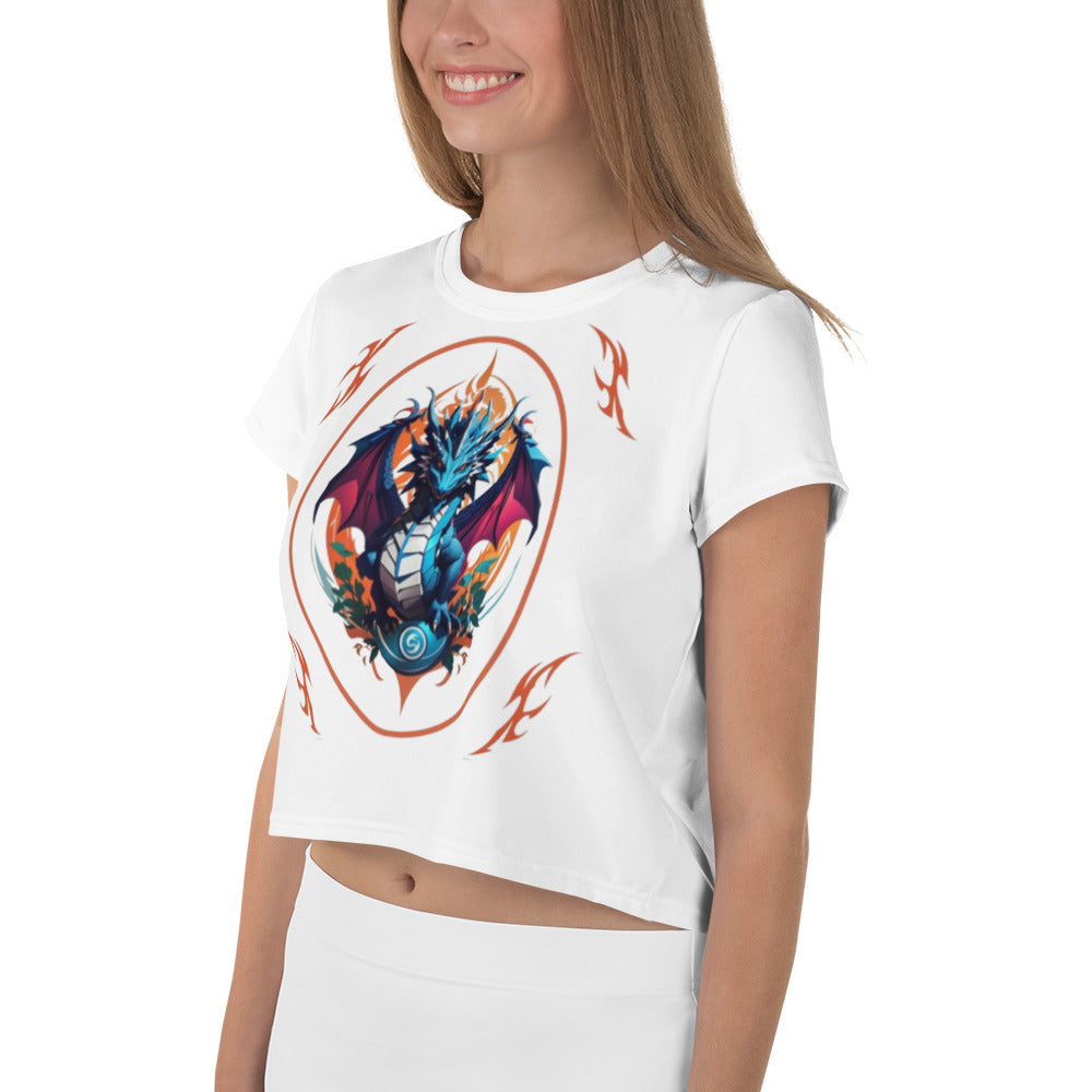 Camiseta Cropped com Impressão All-over