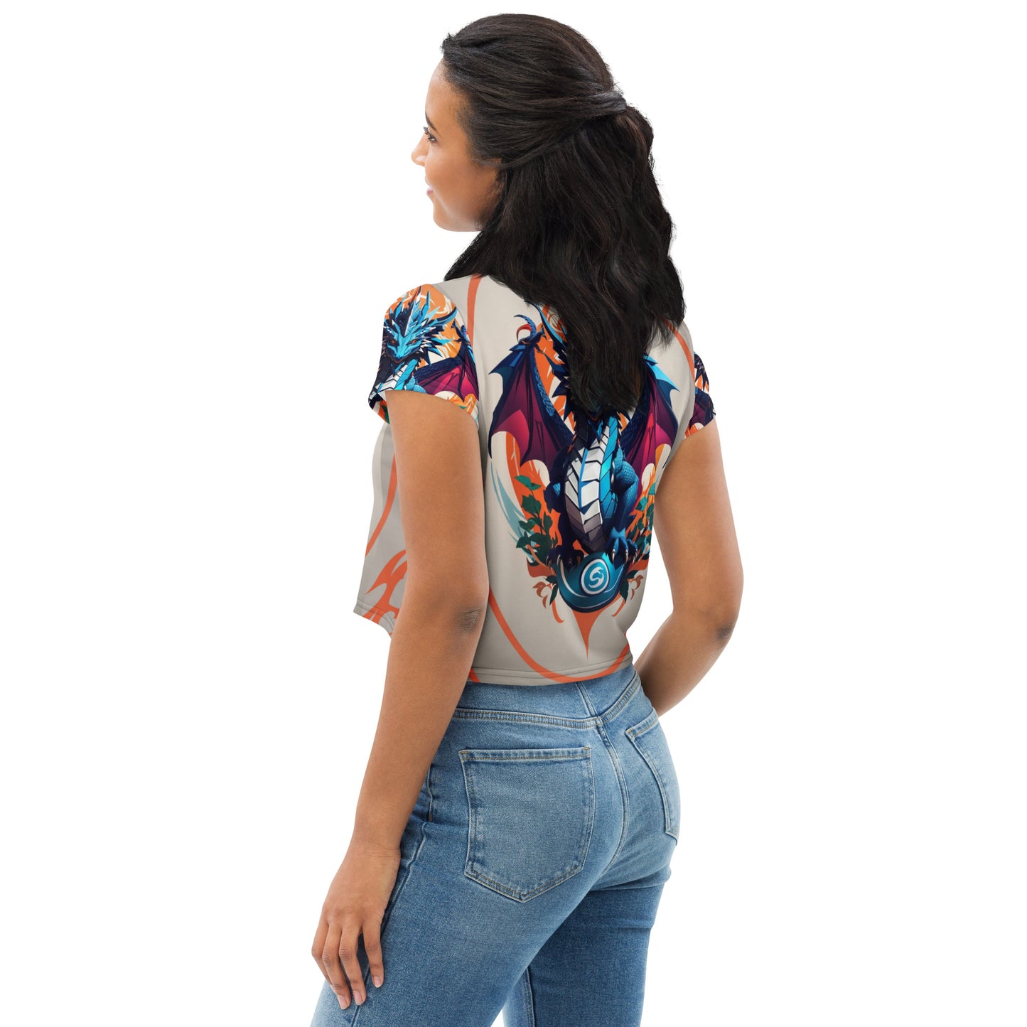 Camiseta Cropped com Impressão All-over