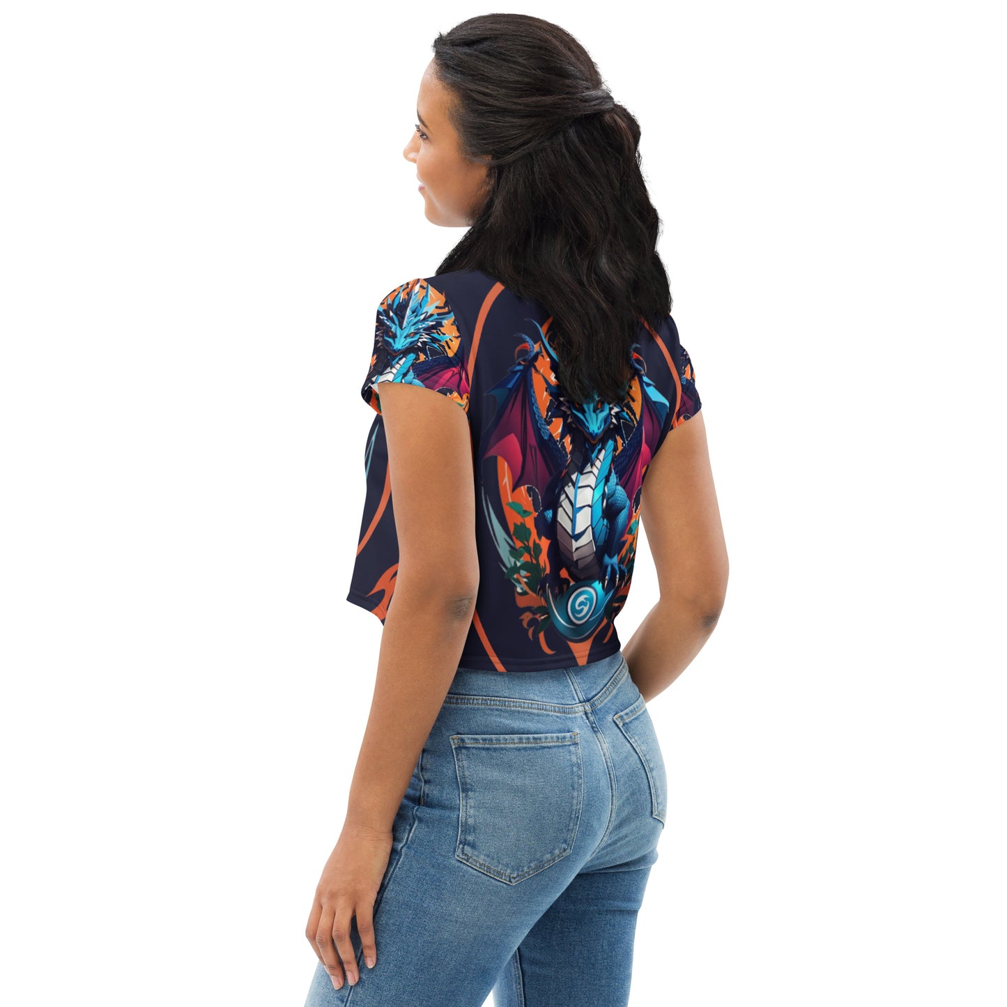Camiseta Cropped com Impressão All-over