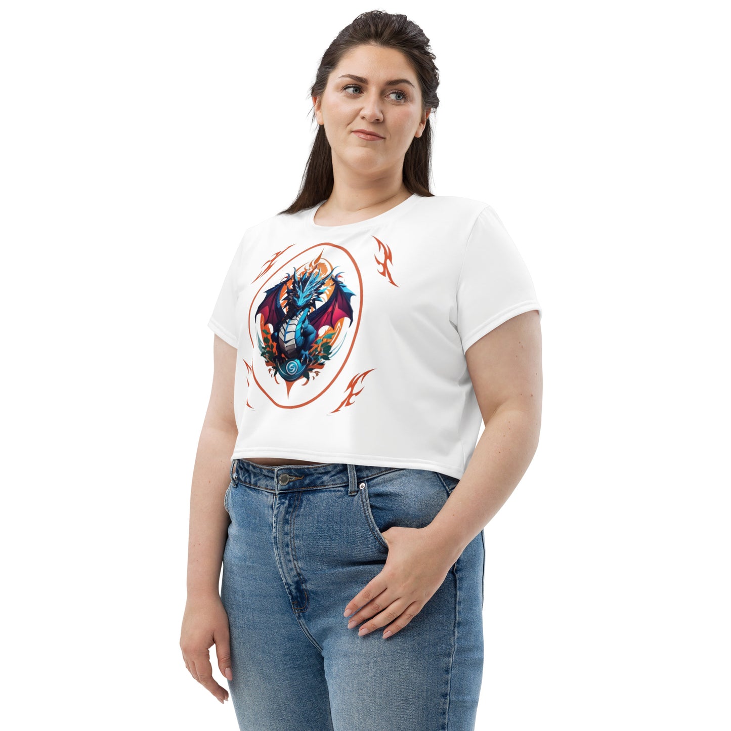 Camiseta Cropped com Impressão All-over