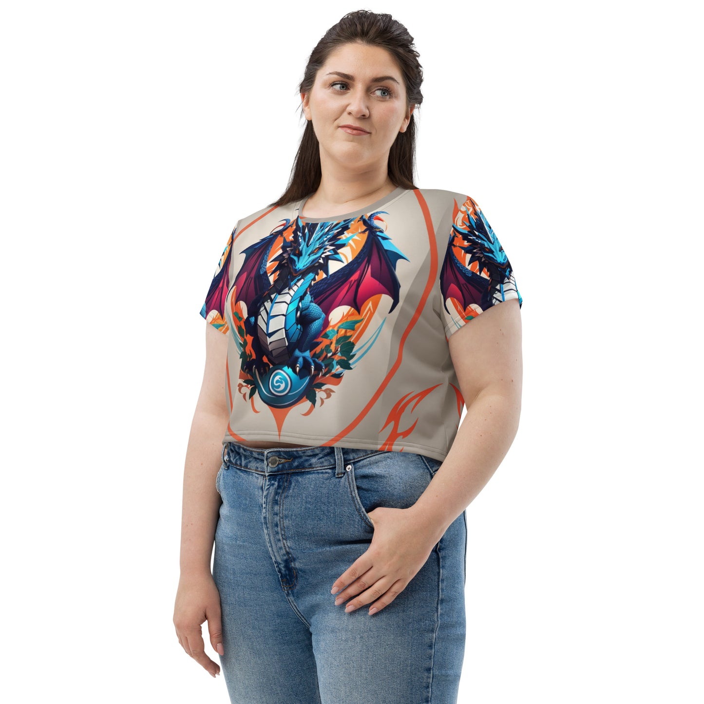 Camiseta Cropped com Impressão All-over