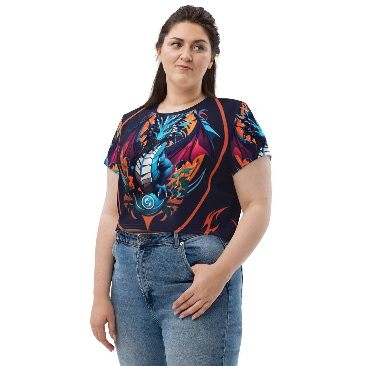 Camiseta Cropped com Impressão All-over