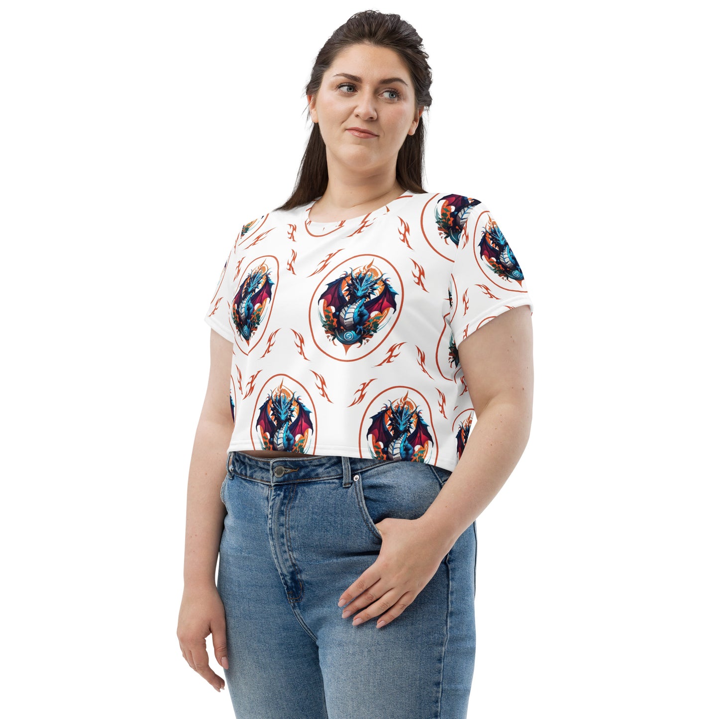 Camiseta Cropped com Impressão All-over