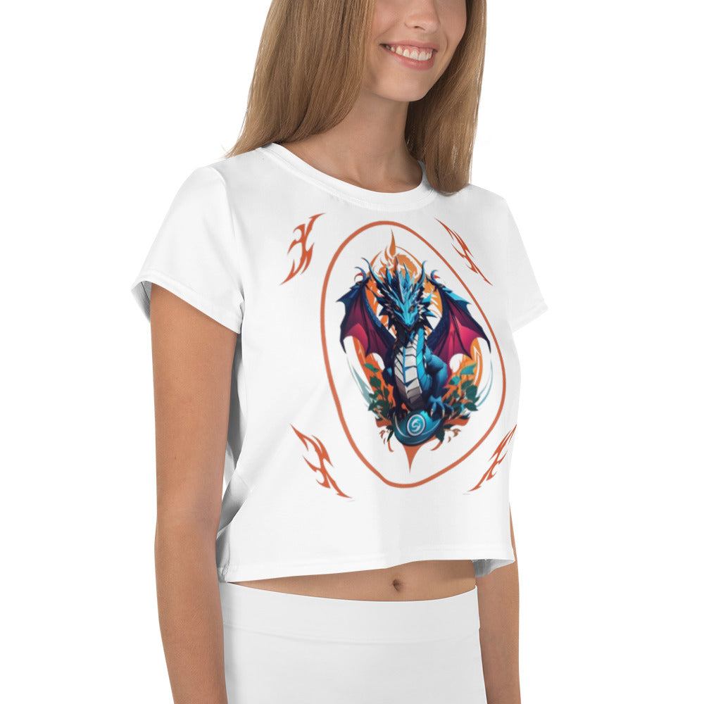 Camiseta Cropped com Impressão All-over