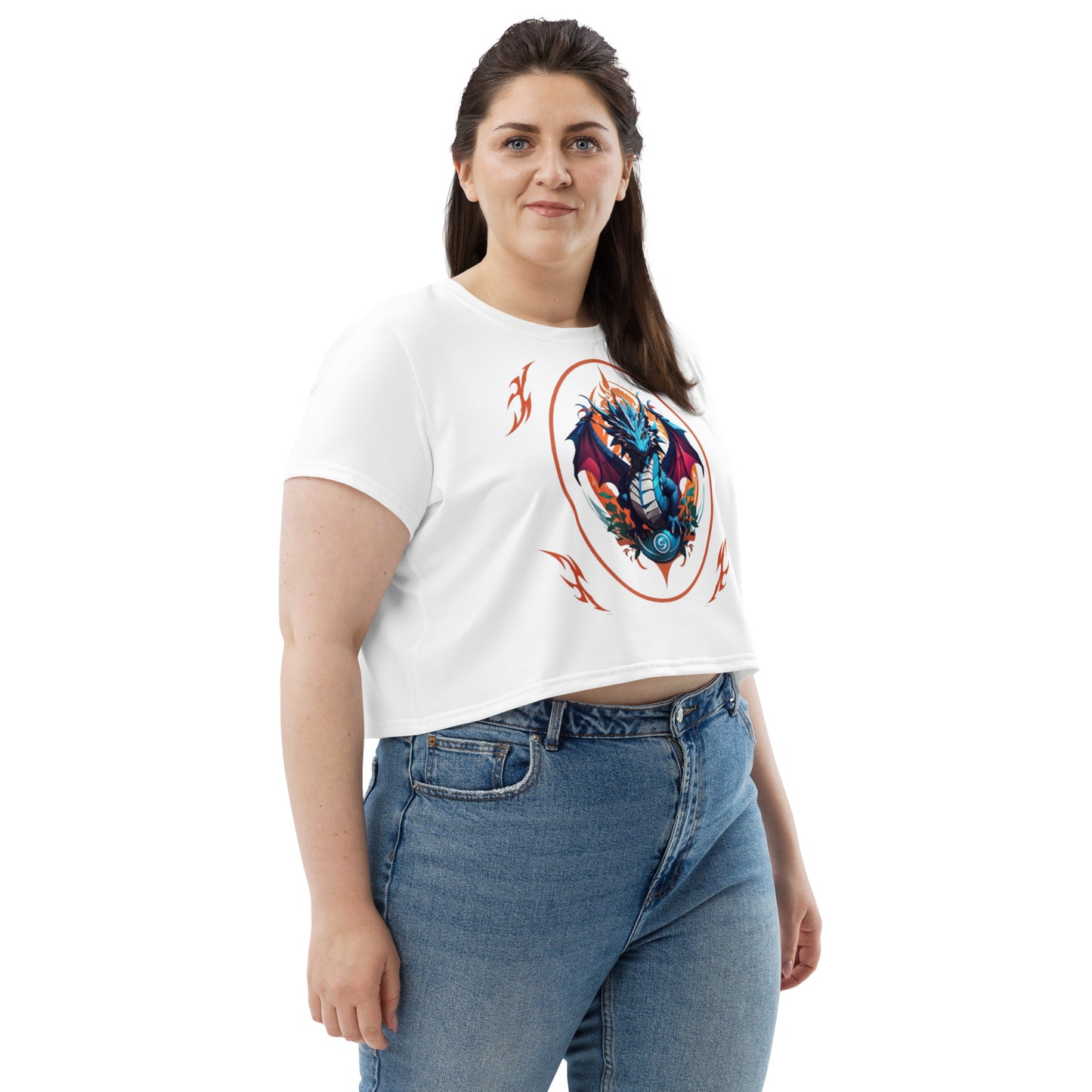 Camiseta Cropped com Impressão All-over