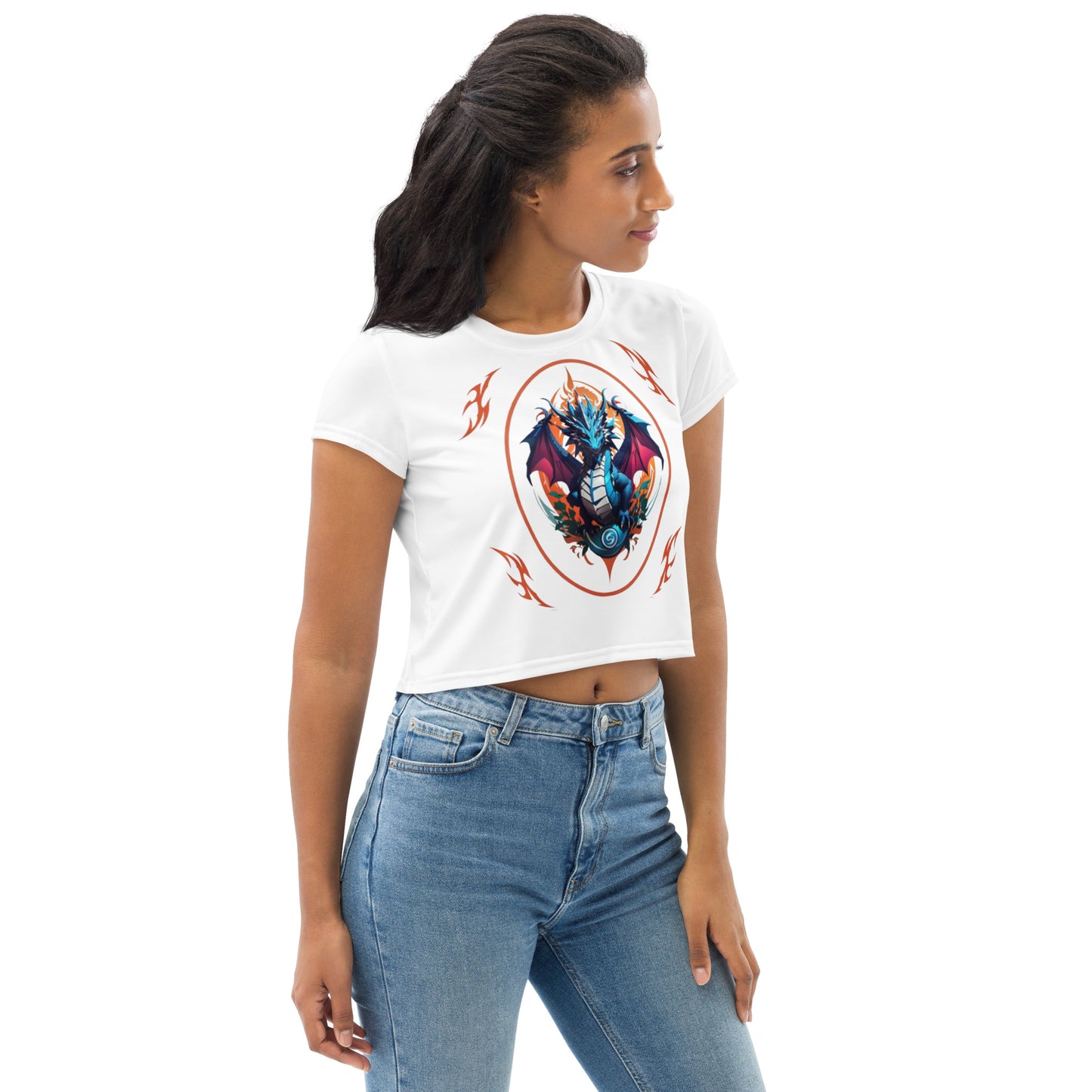 Camiseta Cropped com Impressão All-over