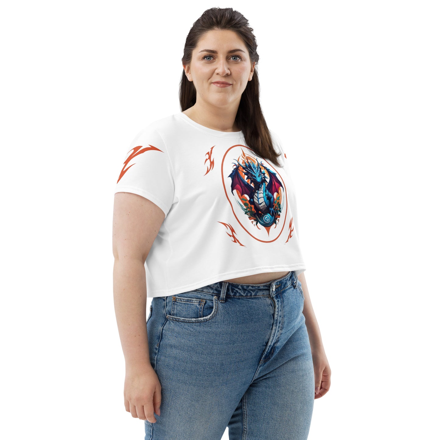 Camiseta Cropped com Impressão All-over