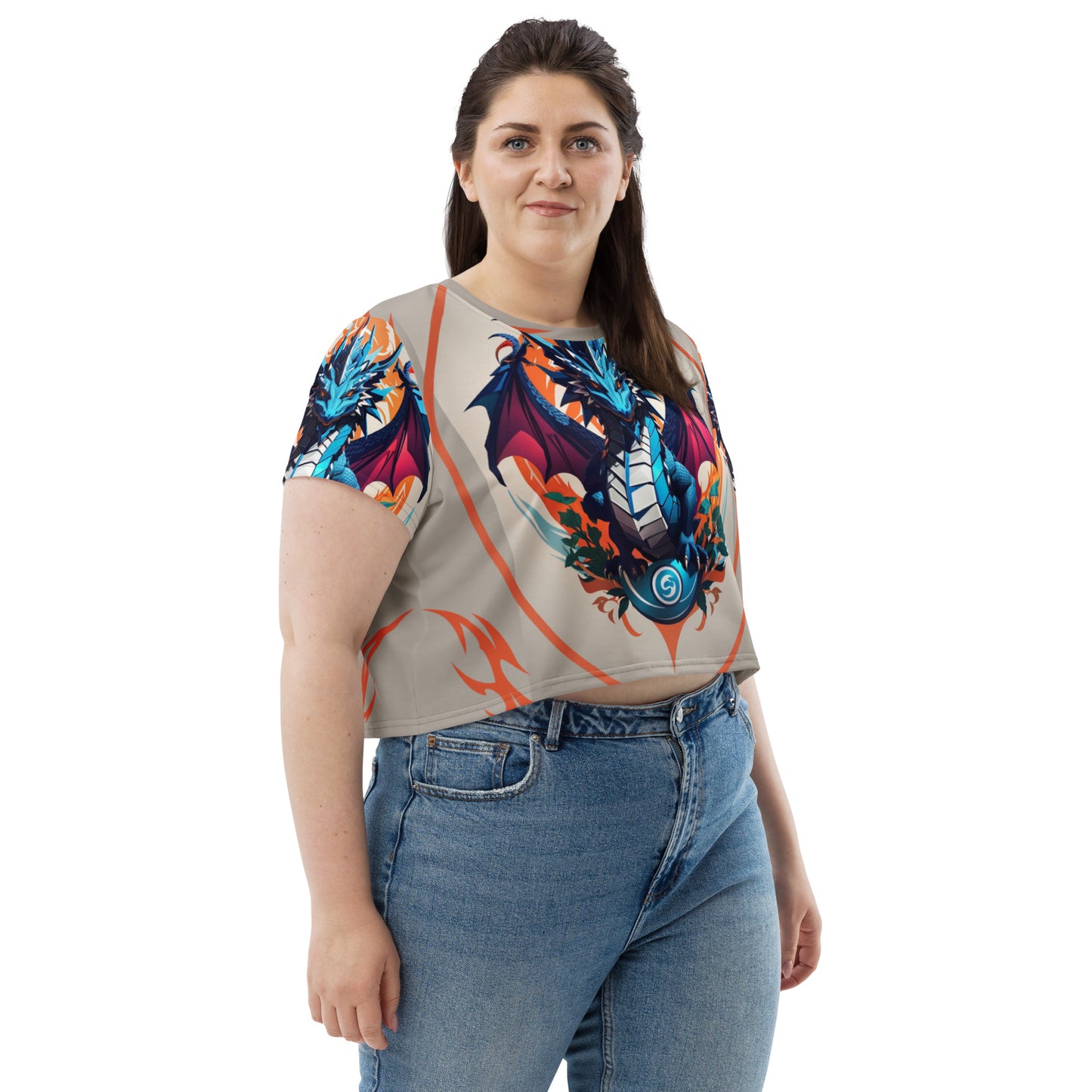 Camiseta Cropped com Impressão All-over