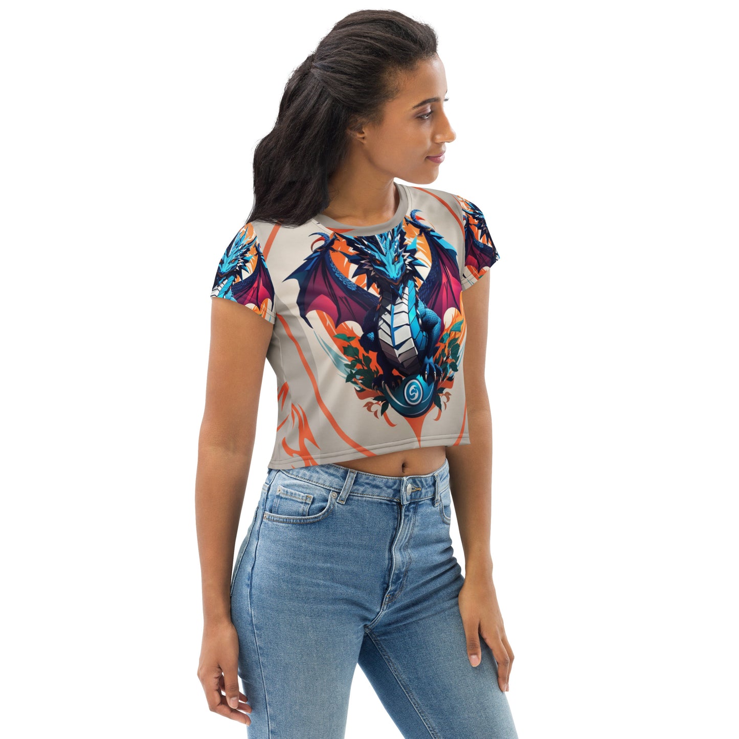 Camiseta Cropped com Impressão All-over