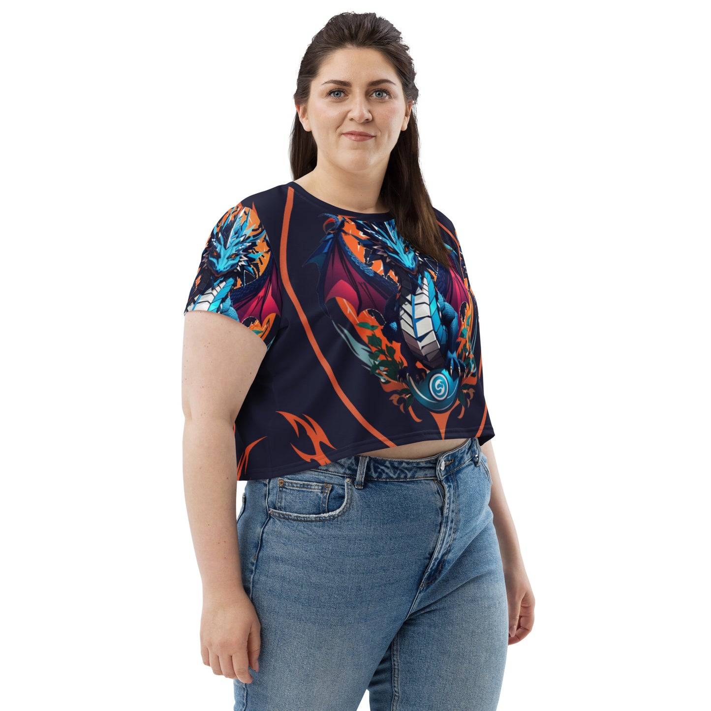 Camiseta Cropped com Impressão All-over