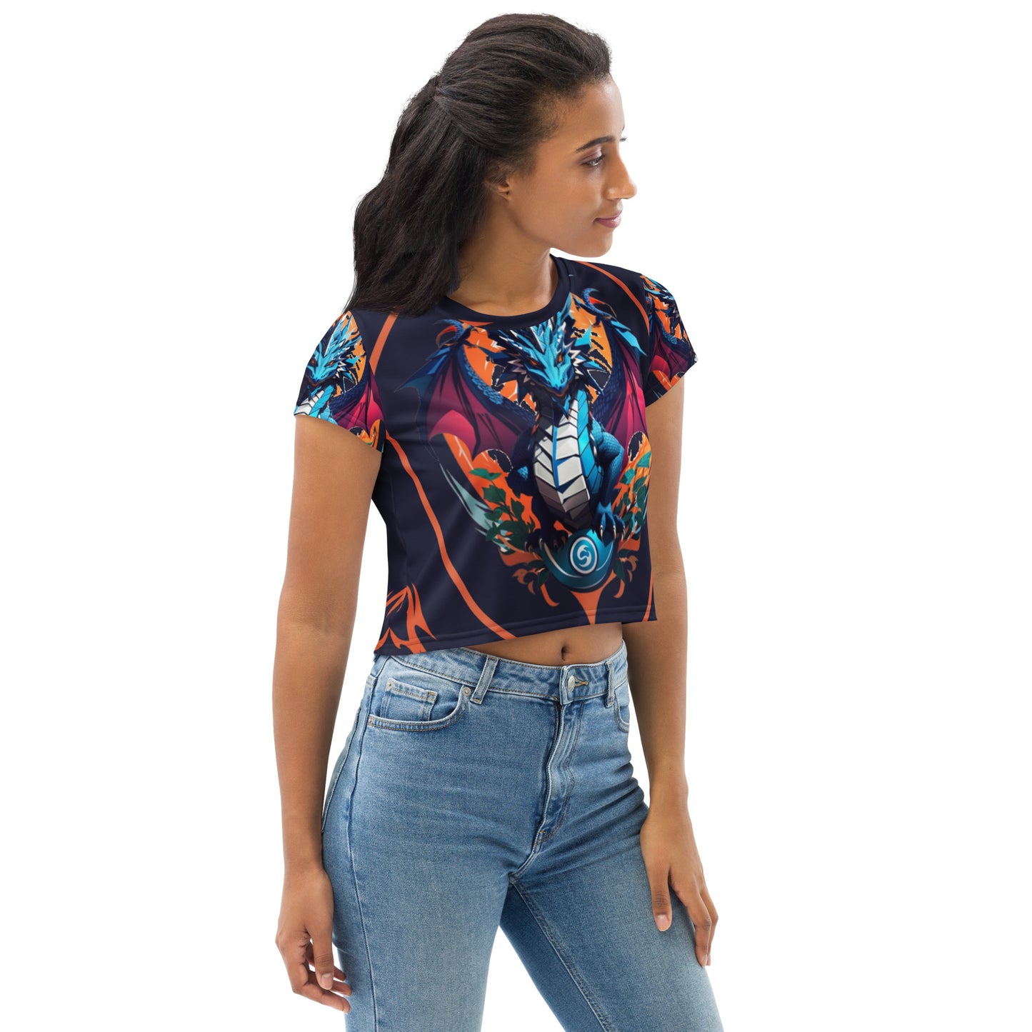Camiseta Cropped com Impressão All-over