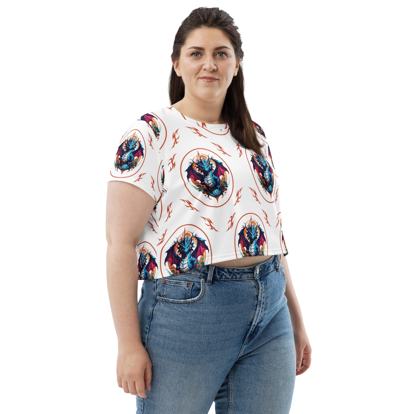 Camiseta Cropped com Impressão All-over