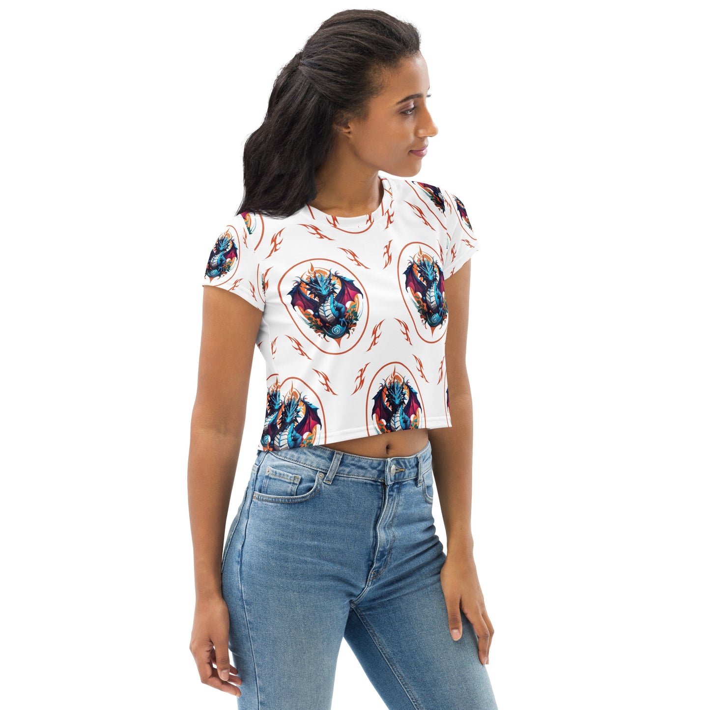Camiseta Cropped com Impressão All-over