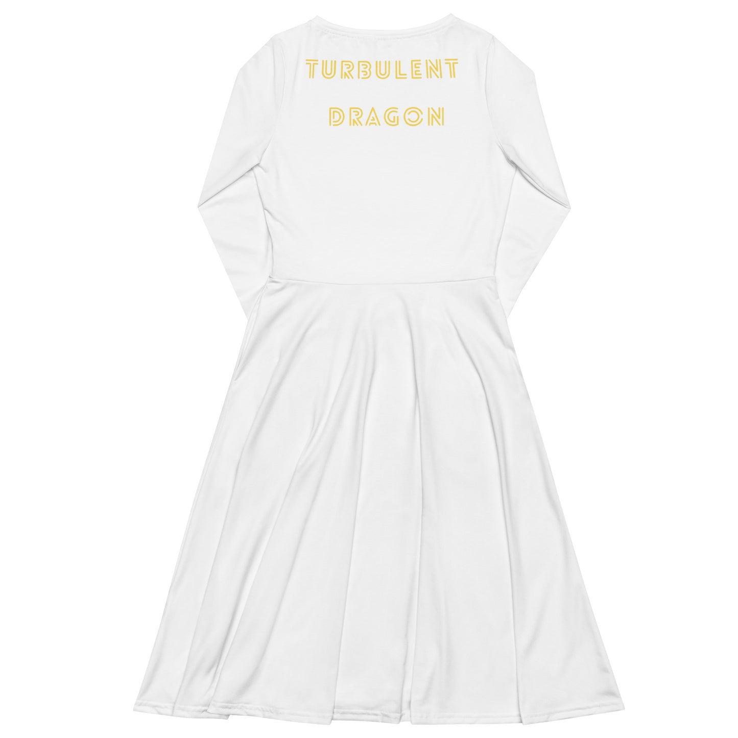 Vestido midi de manga comprida com impressão all-over