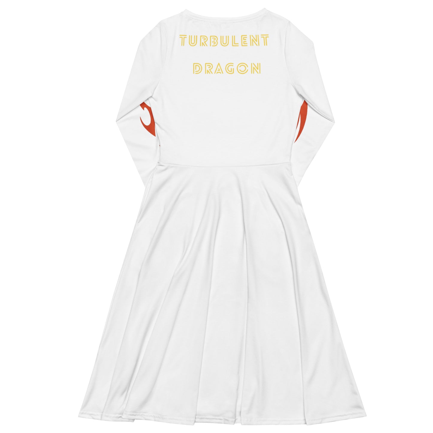 Vestido midi de manga comprida com impressão all-over