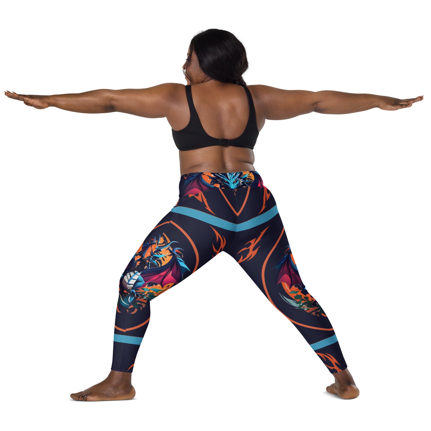 Legging cruzada com bolso e impressão all-over