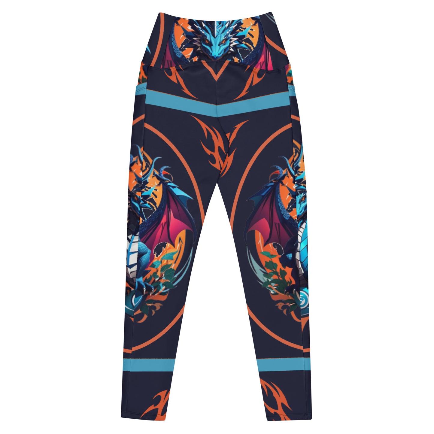 Legging cruzada com bolso e impressão all-over
