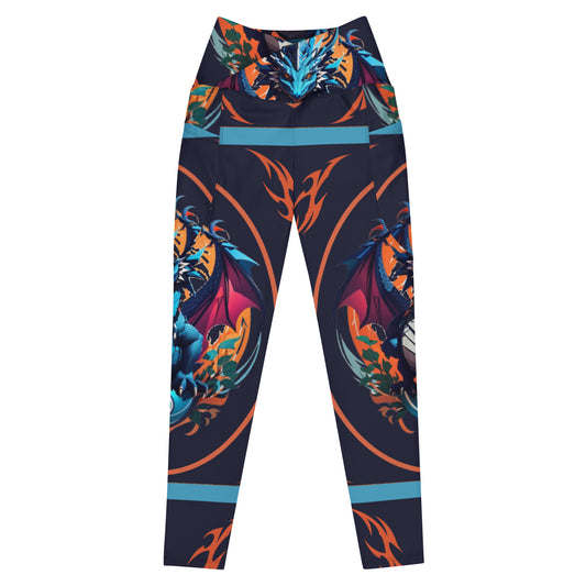 Legging cruzada com bolso e impressão all-over