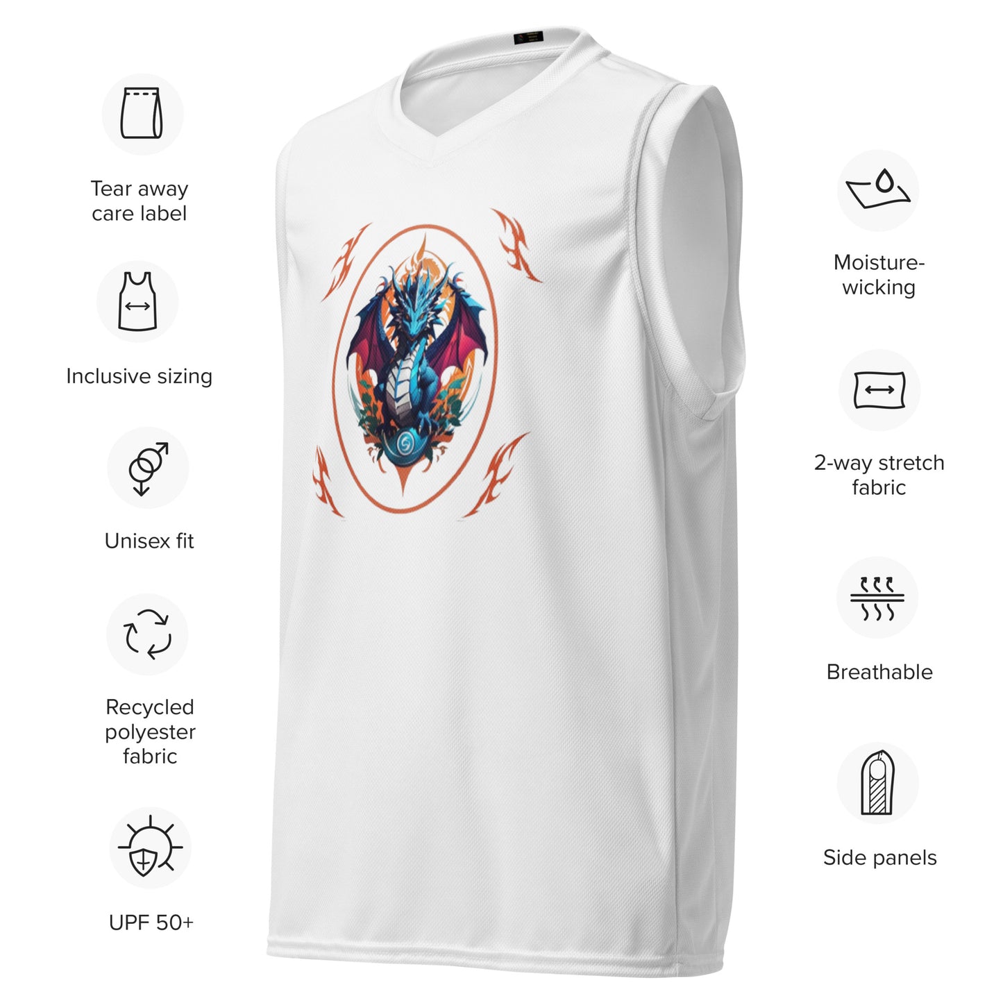 Jersey de basquete unissex de tecido reciclado