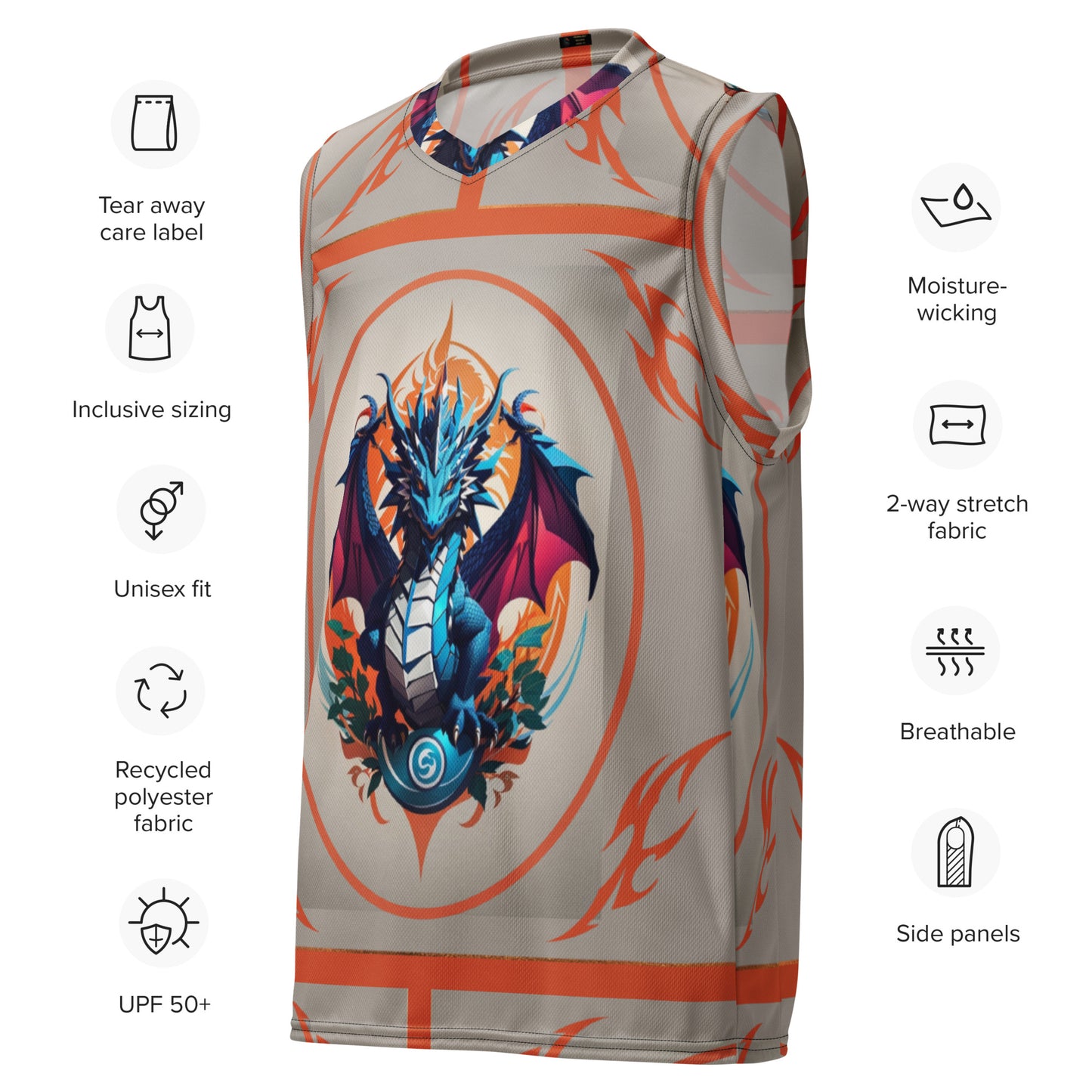 Jersey de basquete unissex de tecido reciclado