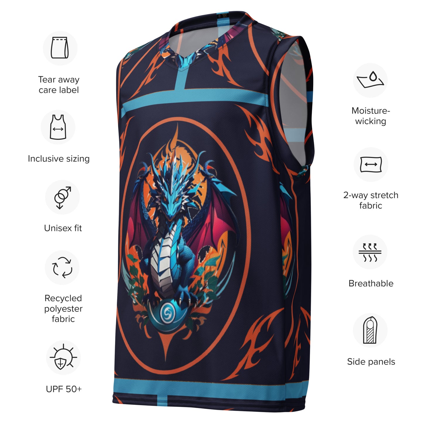 Jersey de basquete unissex de tecido reciclado
