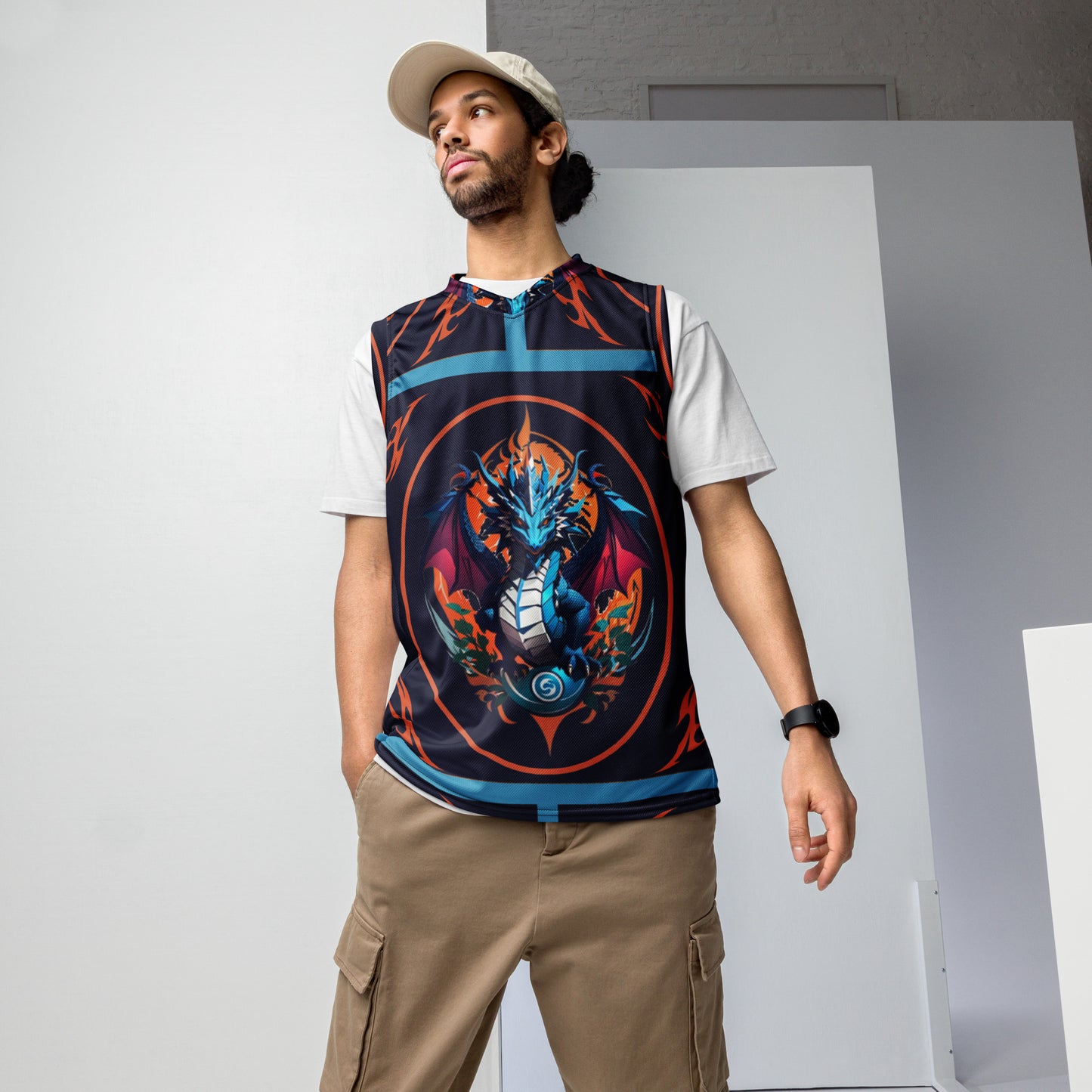 Jersey de basquete unissex de tecido reciclado