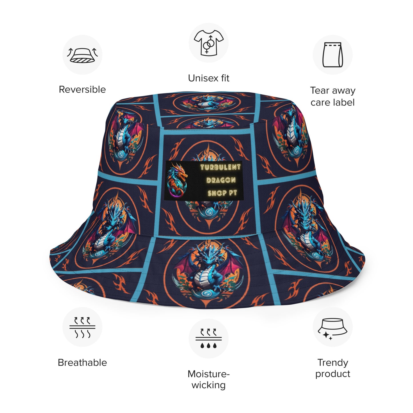 Chapéu bucket reversível