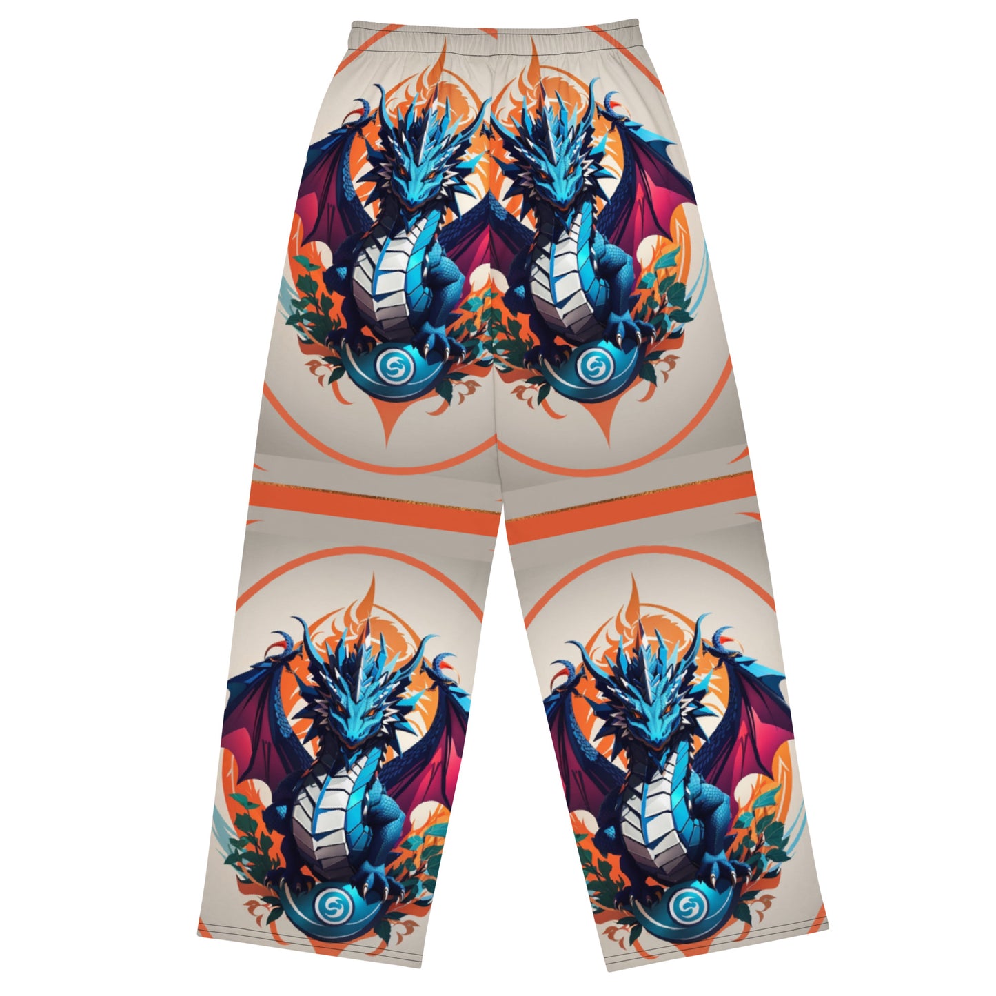 Calça wide leg unissex com impressão all-over