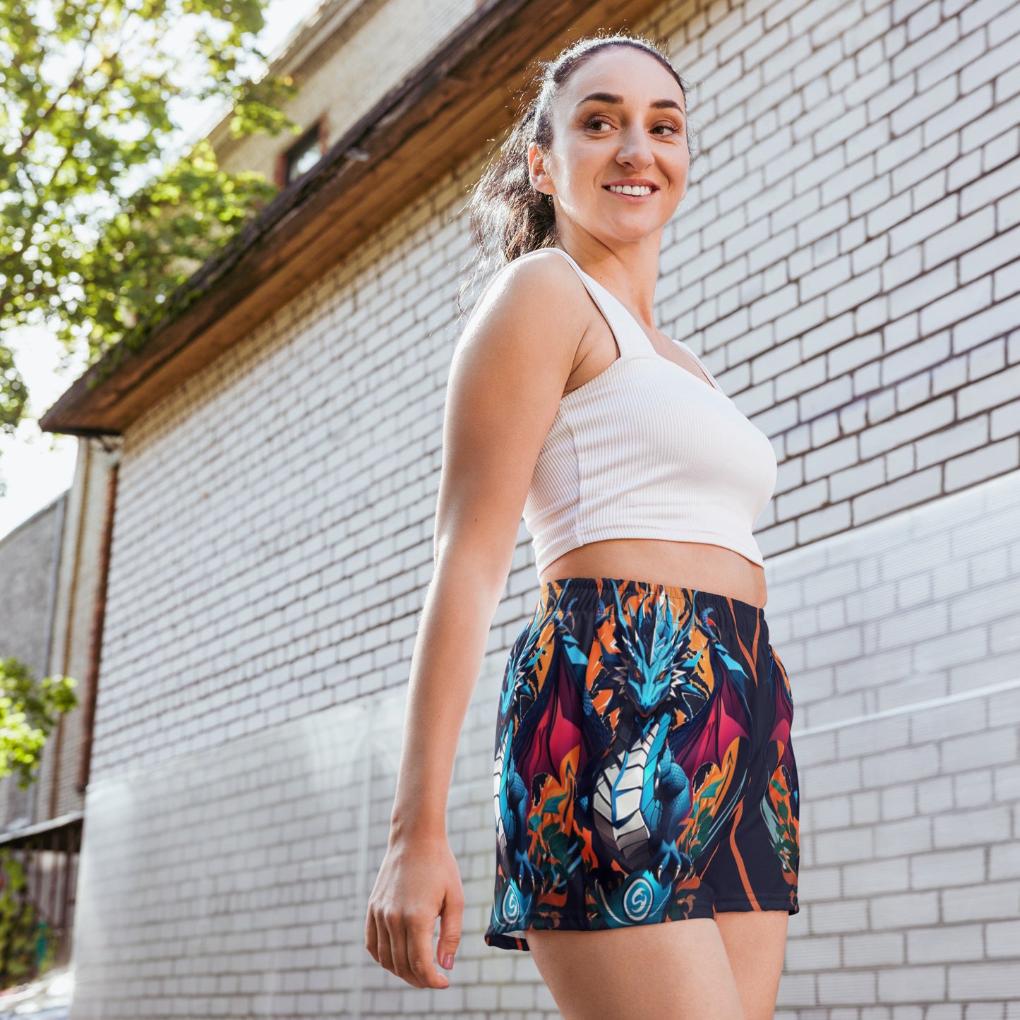 Short esportivo de tecido reciclado feminino