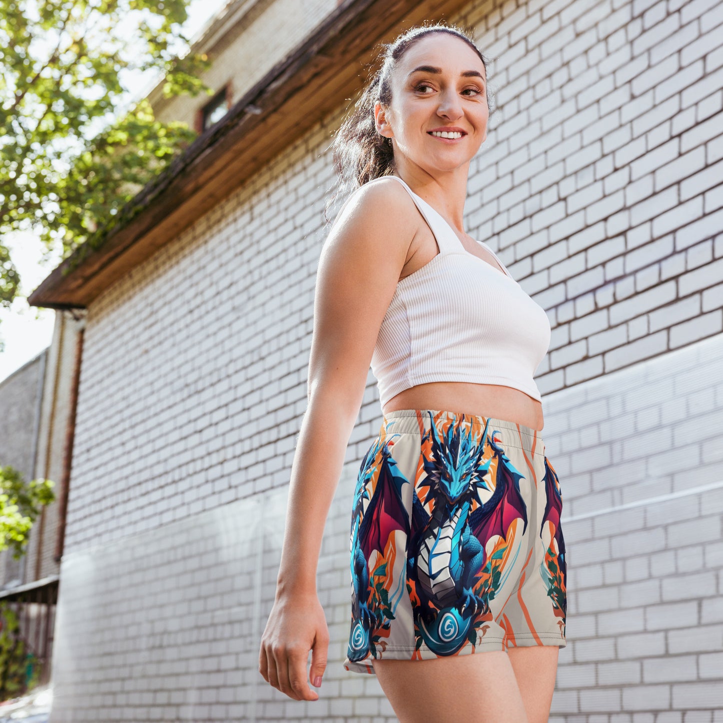 Short esportivo de tecido reciclado feminino