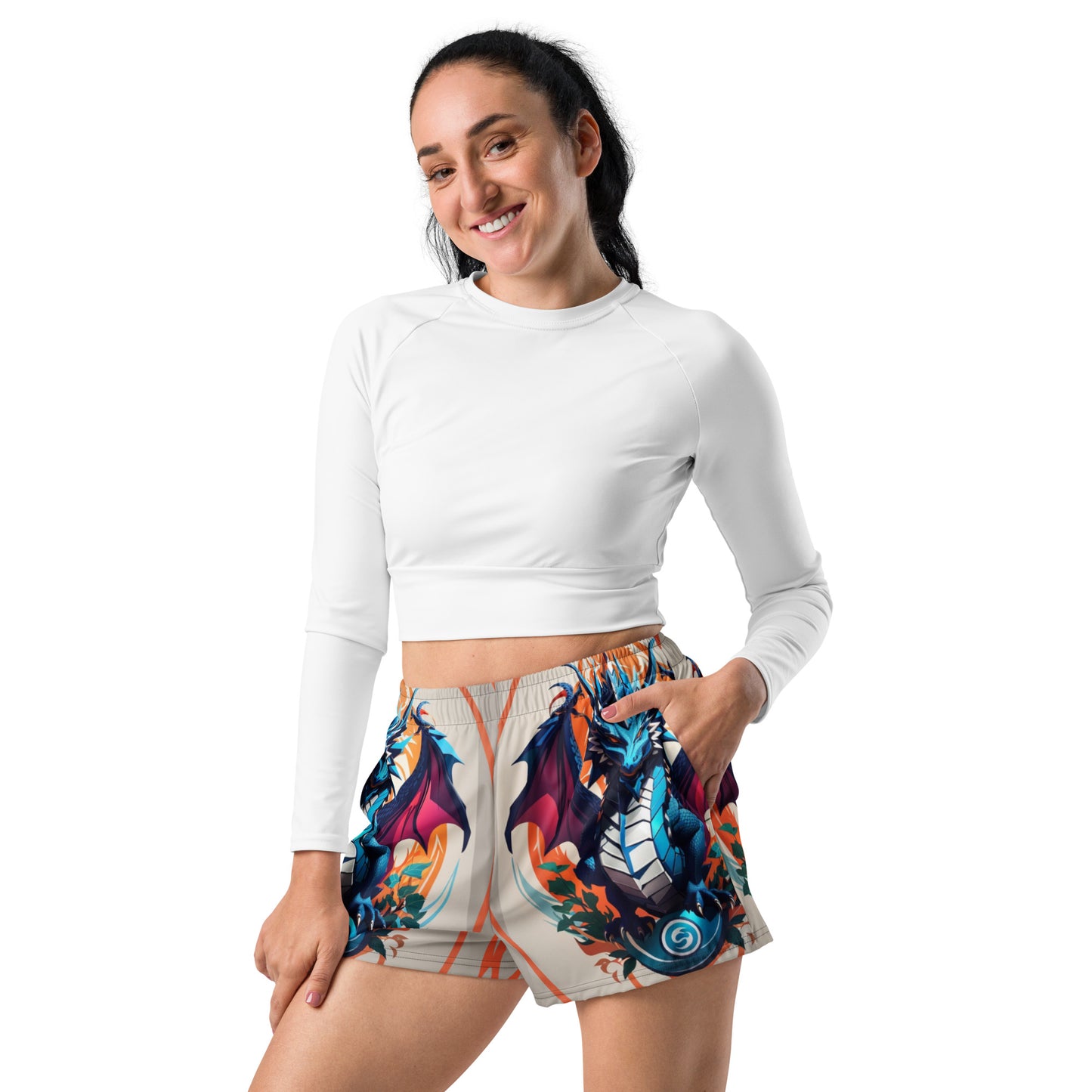Short esportivo de tecido reciclado feminino