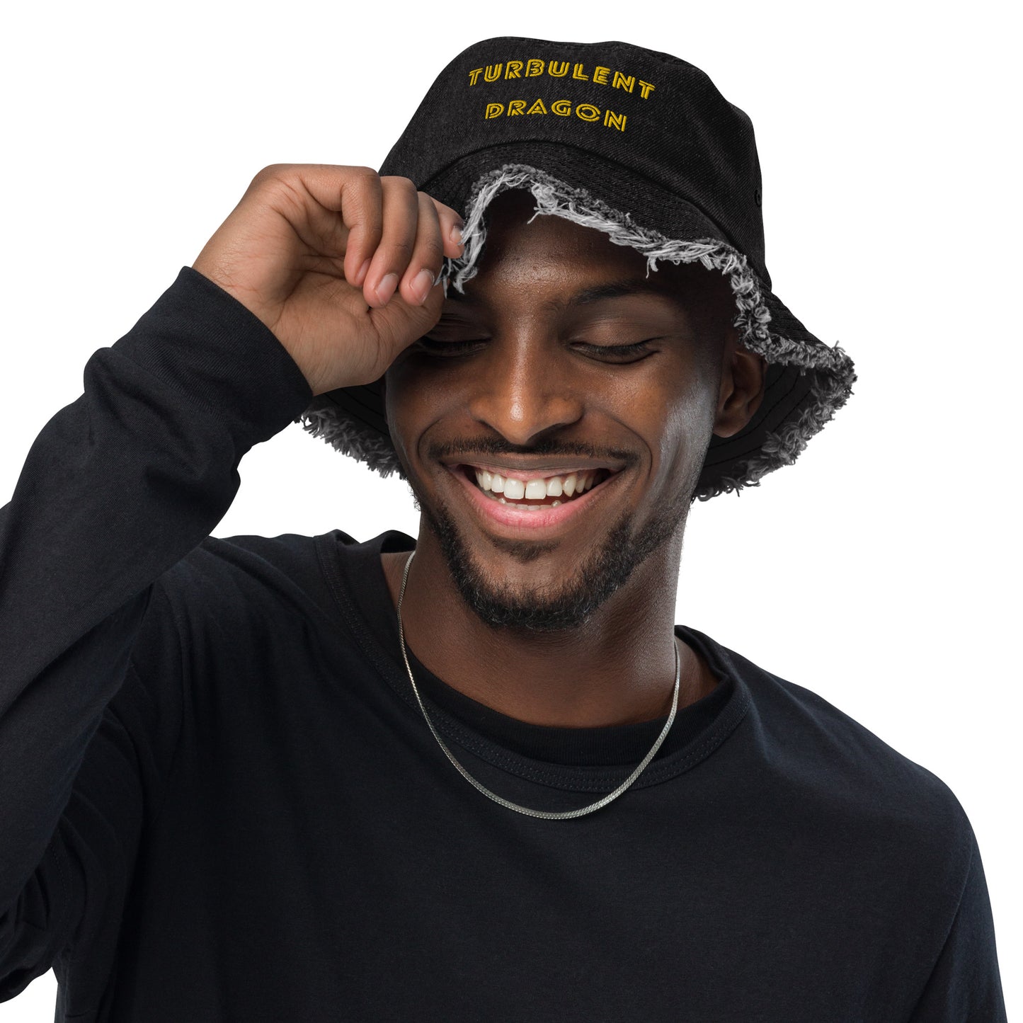 Chapéu bucket jeans desgastado