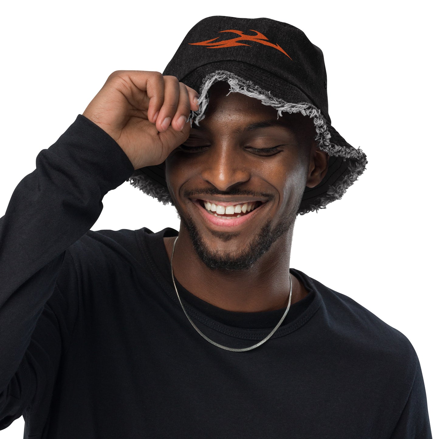 Chapéu bucket jeans desgastado