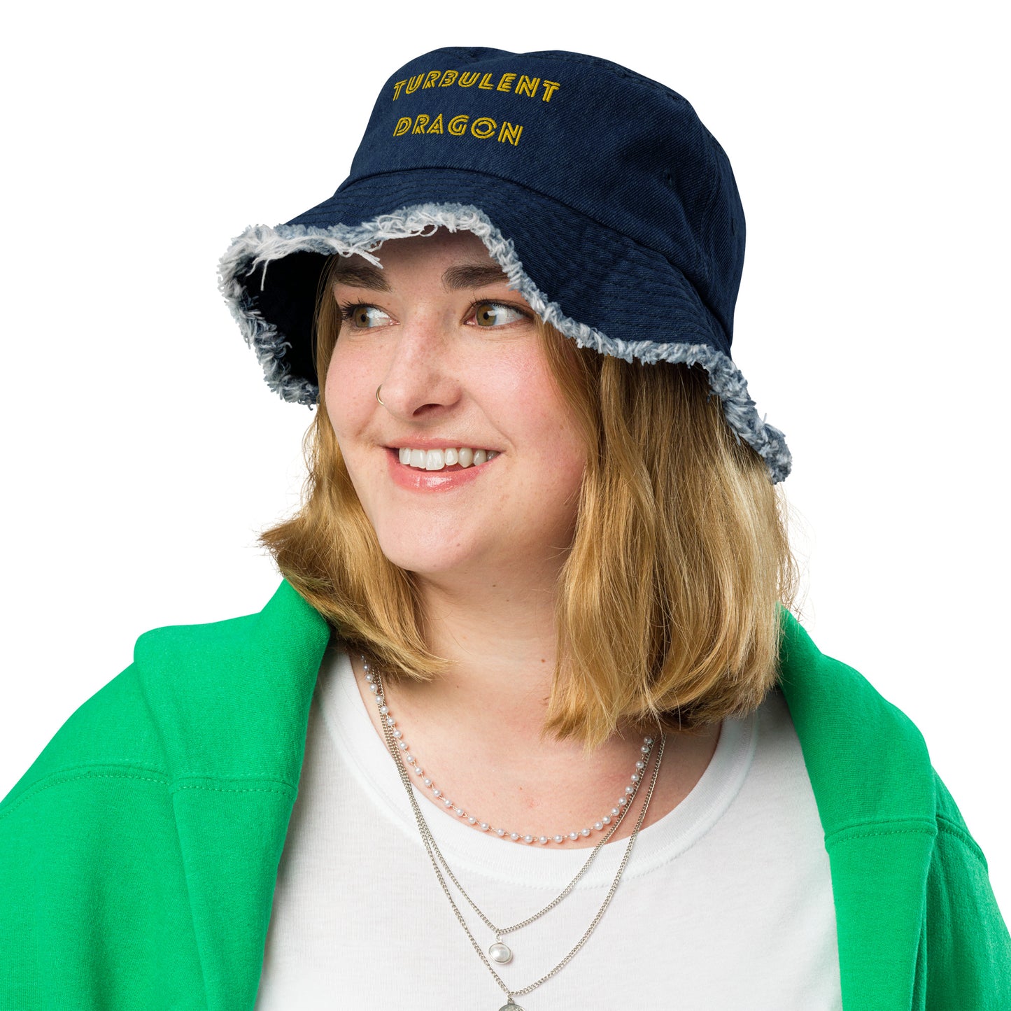 Chapéu bucket jeans desgastado